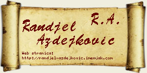 Ranđel Azdejković vizit kartica